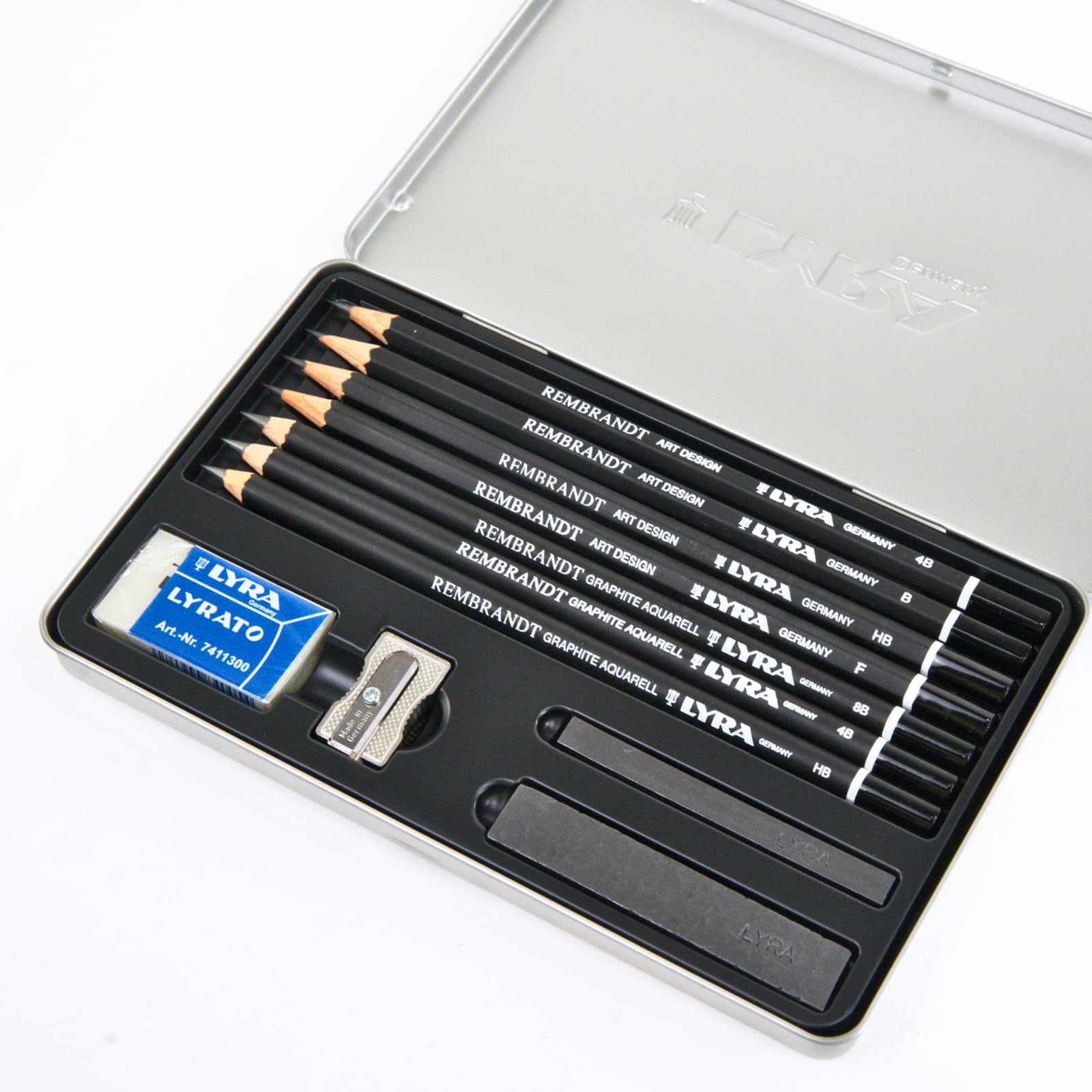 Amazon.com: Lyra Rembrandt Graphite Sketching Set Tin, Assorted